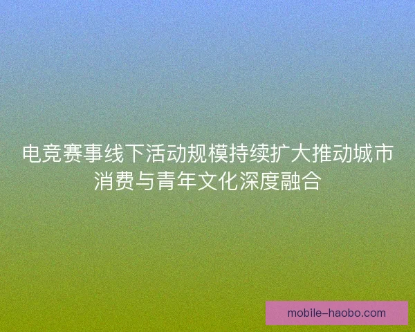 电竞赛事线下活动规模持续扩大推动城市消费与青年文化深度融合